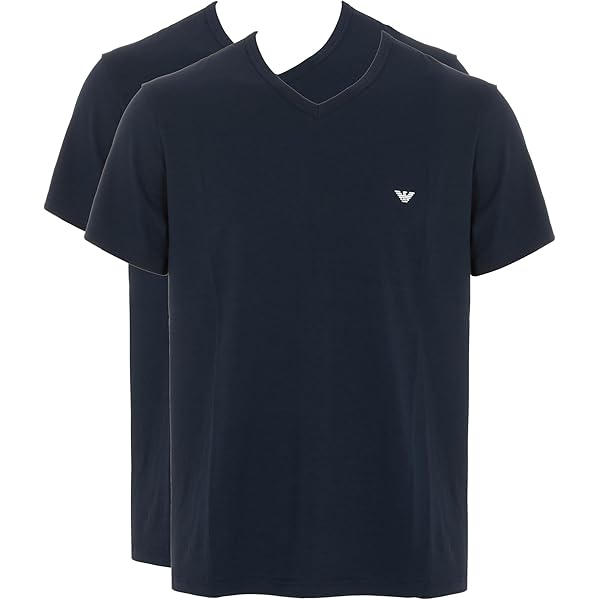 Emporio Armani Mens Man 2-Pack T-shirtT-Shirt, Grey Mel/Armani