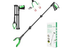 VerdiNex 52" Extra Long Grabber Reacher Tool, Foldable Reacher Grabber Pickup Tool with Strong Magnetic & 360° Rotating Anti-Slip Jaw, Extension Trash Picker Upper Grabber for Indoor & Outdoor