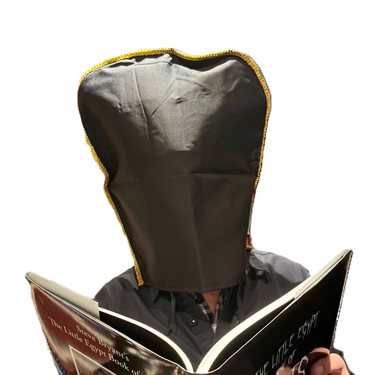 MilesMagic Magician's See Through Blindfold Drive Bag Gimmick Mind Reading Vision Mentalism | Read Thru Cloth Covered Eyes | Street Stage Illusion Magic Trick, Black