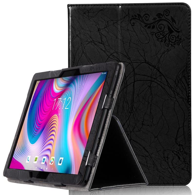 INSOLKIDON Compatible with Case for TCL 10 Tab Max 4G 10.36 INCH 9295G tablet, Full Coverage Ultra Slim Lightweight leather Cover Case with Stand Shockproof Rugged with Auto Sleep/Wake (Black)