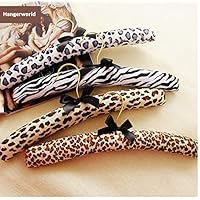 xtszlfj 10pcs Random Color Leopard-Print Cotton Padded Hanger for Dress