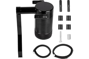 RANSOTO 6.4L Billet Oil Catch Can 5.7 HEMI Compatible with 2011-up Chrysler 300 Dodge Charger Challenger Jeep Grand Cherokee, Z-Bracket Technology and Air Oil Separator (Black)