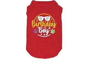 WEOKWOCK Dog Birthday Gift Clothes Boy Girl Birthday Shirt for Small Large Dog Brithday Vest for Doggy Puppy Clothes (1, 2, Large, Red21)