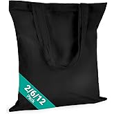 todbown Reusable Canvas Tote Bags - Lightweight Blank Grocery Bags for Shopping, Travel, DIY, Gift