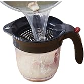Fat Separator with Bottom Release - Oil Gravy Separator with Scale, Gravy Grease Separator, Kitchen Grease Separator with Bottom Release, Food Strainer, Fat Skimmer for Cooking