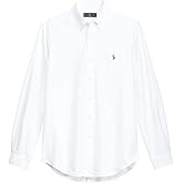 Ralph Lauren Men Solid Sport Oxford Shirt (L, Basic Ralph Lauren White)
