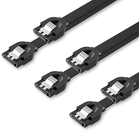 UGREEN SATA Kabel 45cm HDD SSD Datenkabel bis 6Gbit/s mit 2 gerade Stecker 3PCS Schwarz