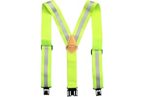 MELOTOUGH Perry Suspenders Belt Clip Suspenders for Men with Non-Metal End Clip Reflective Safety Suspenders