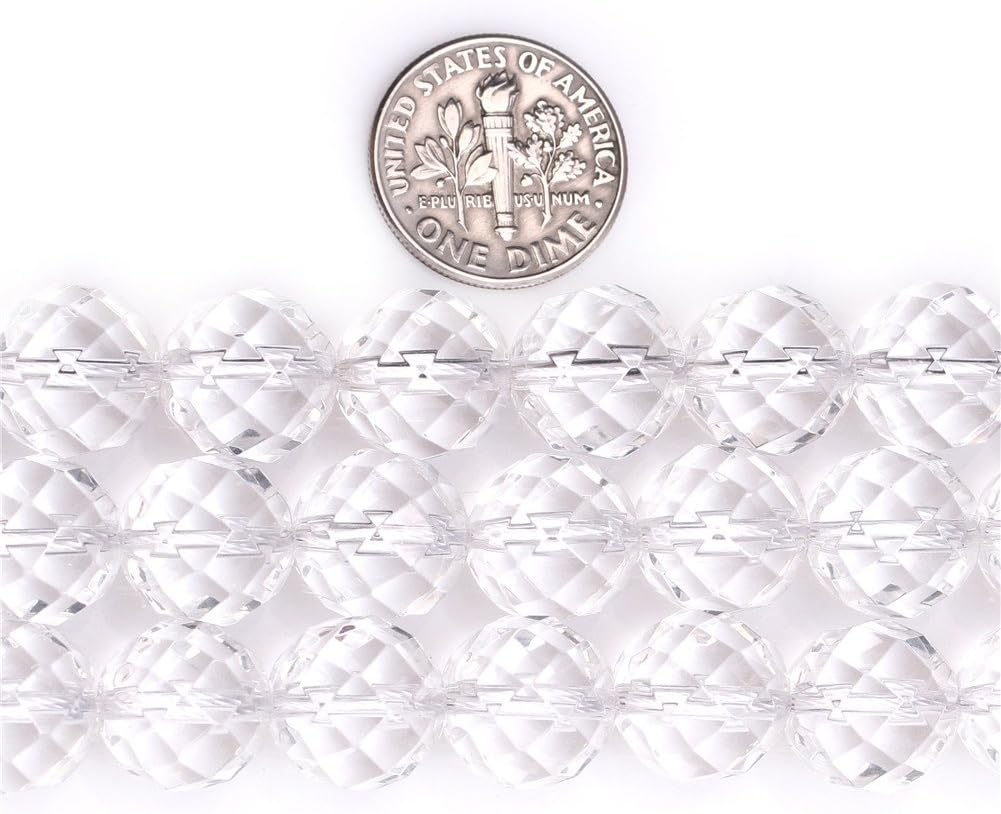 AAA Grade Faceted Natural Clear White Quartz Beads for Jewellery Making 15'' (12MM) - Image 4