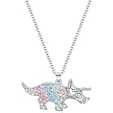 luomart Girls Dinosaur T-Rex Charm Necklace Jewelry Gift,Animal Lover Gifts Pendant for Women