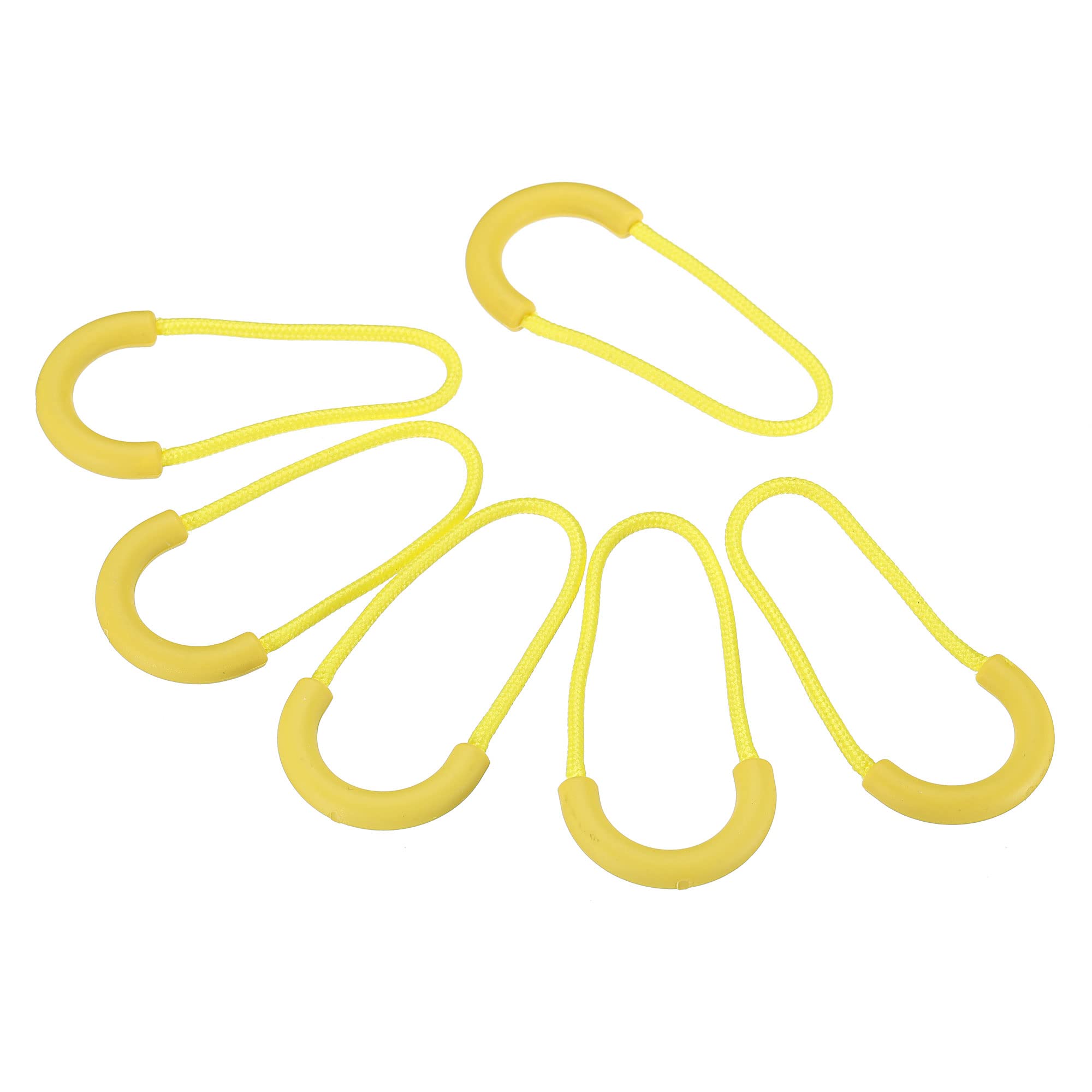 PATIKIL Zipper Pulls Extension Handle Cord, 20 Pack Finger Use Plastic U-Shape Tab Tag Extender for Luggage Backpacks, Yellow