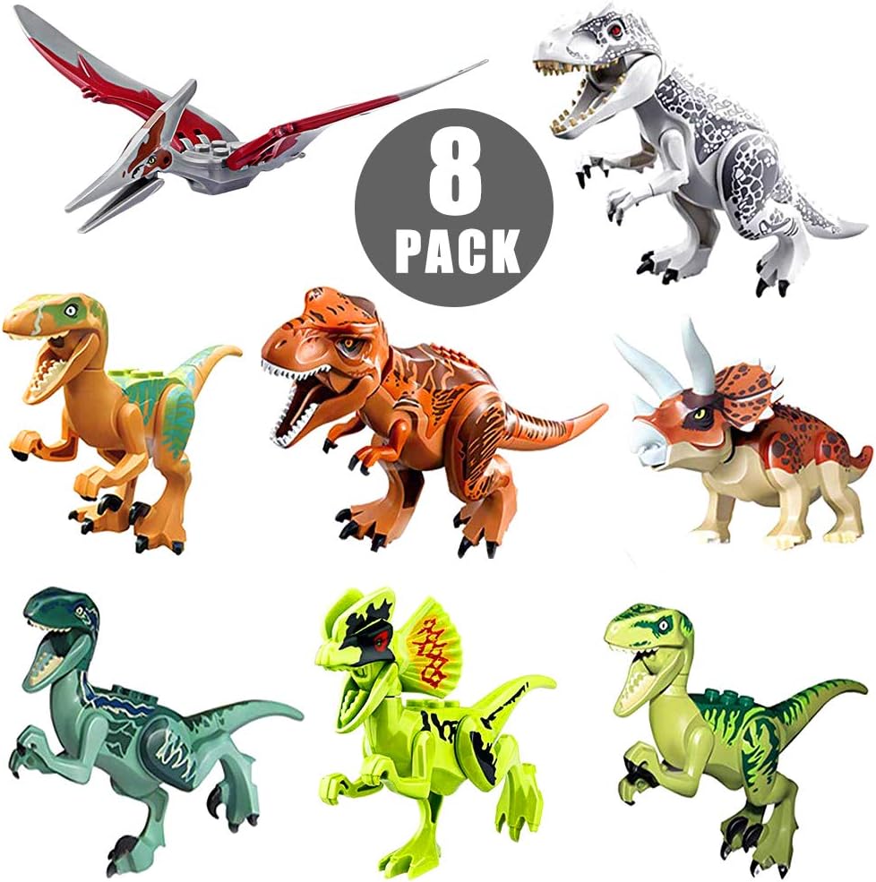 CYKT Dinosaur Toys for 3-12 Year Old Boys, Kids Dinosaur Assembled Building Blocks Toys(8 PACK), Best Birthday Gifts for Boys Girls Baby.