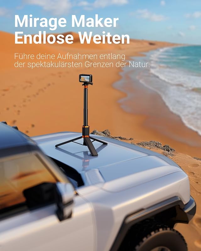 2 in1 Action Kamera Unsichtbarer Selfie Stick Stativ
