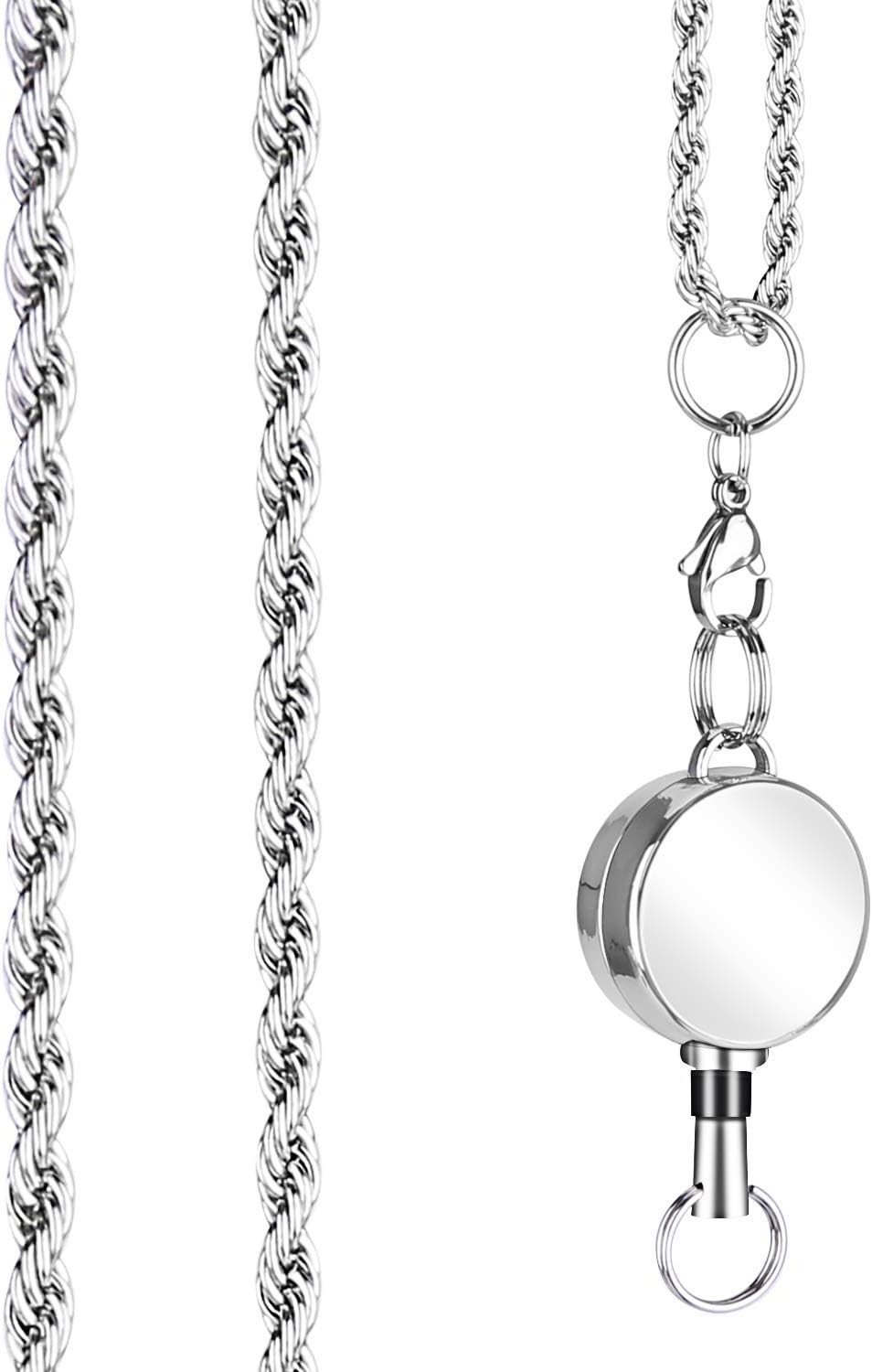 Fashion Women Lanyards Neck Strap Stainless Steel Chain Necklace + Retractable Badge Holder Reel for Keys ID Holder Office - Image 4