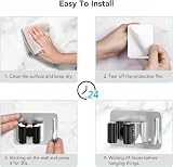 homeasy Mop Broom Holder 4 Pcs Stainless Steel Self Adhesive Wall Mount view 8