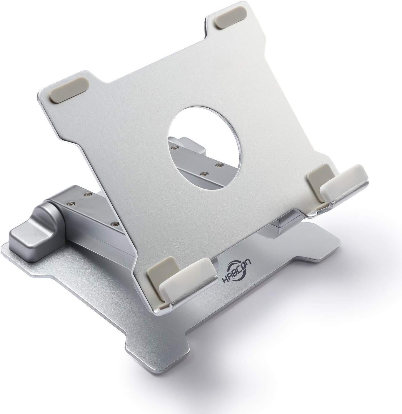 WJL Adjustable Aluminum Multi-Angle Kabcon Tablet Stand for Home, Office and Counter Stand, Silver