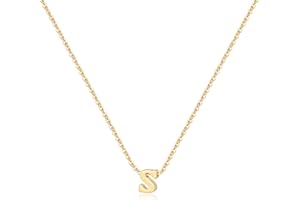 MONOOC Initial Necklaces for Women, 14K Gold Plated Lowercase Letter Necklace for Women Girls Personalized Minimalist Monogram Name Necklace Tiny Gold Initial Necklaces for Women Girls Kids Jewelry