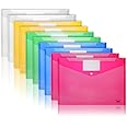 Mr. Pen- Plastic Envelopes, 10 Pack, A4, Letter Size, Assorted Colors, With Snap Closure for Documents, Poly File Envelope