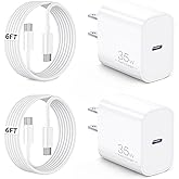 for Google Pixel Charger Fast Charging, 2 Pack 35W Type C Super Fast Wall Charger Block with 6FT USB C to C Cable Cord for Google Pixel 10/10 Pro/10 Pro XL/9/9 Pro XL/Fold/8/8a/8 Pro/7/7a/6/5/4/3 XL