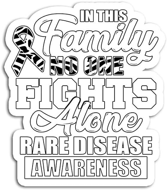 Hand Wooden Customizable Sticker in This Family No One Fights Alone Rare Disease Awareness Stickers for Personalize (3 pcs/Pack)