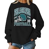 MNLYBABY Football Sweatshirt Women Game Day Sweatshirts Football Team Fans Pullover Long Sleeve Crew Neck Tops