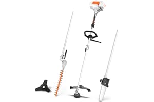 SUNSEEKER 26cc Weed Wacker Gas Powered, 4 in 1 String Trimmer, Wheeled Edger, Hedge Trimmer and Brush Cutter Blade, Multi Yard Care Tools, Rubber Handle & Shoulder Strap Included
