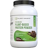 Plant Advent Premium Plant-Based Protein Powder - 100% Vegan, No Artificial Flavors, Gluten-Free and Dairy-Free (2 lbs, Chocolate Shake)