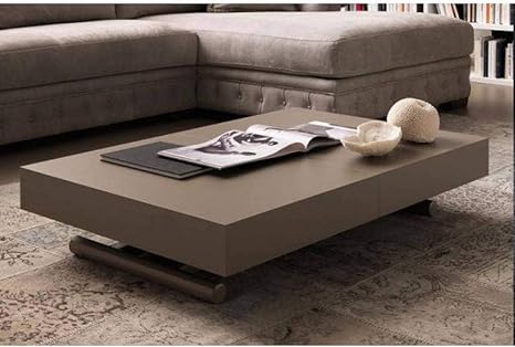 Table Basse Relevable Extensible Block Design Taupe Amazon Fr Cuisine Maison