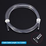 PATIKIL 4mm 1m PMMA Side Glow Fiber Optic Cable Kit Blue LED Illuminator 12V view 2