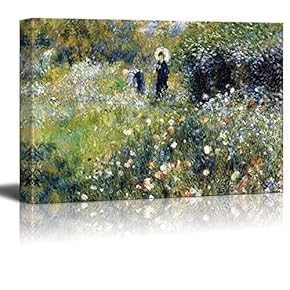 Woman with a Parasol in a Garden by...