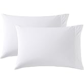 Nautica - Standard Pillowcase Set, Cotton Percale Bedding, Casual Home Decor (Solid White, 2 Piece)