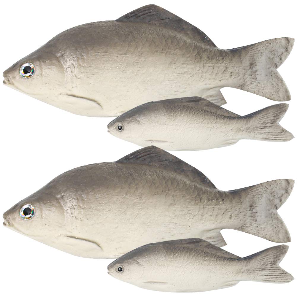 BigOtters 4PCS Fake Fish, Plastic Fishes Artificial Sea Fish Pretend Kitchen Food Decor Photography Props Party Favor