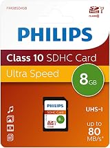 Philips Xlyne FM08SD45B Class 10 SD Card 8 GB Black