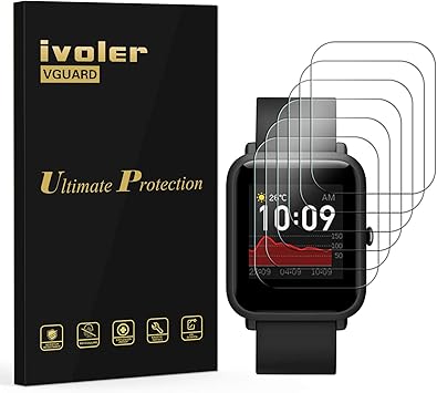 ivoler 6 Unidades Protector de Pantalla para Huami Amazfit Bip S/Amazfit Bip S Lite, [Cobertura Completa] [líquida Instalar] [No Burbujas] HD ...