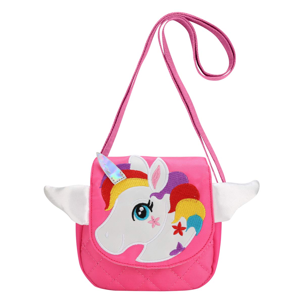 DEEKEY Little Girls Purses for Kids - Toddler Mini Cute Princess Handbags Shoulder Crossbody Messenger Bag Toys Gifts, Horse Pink, Mini, Durable,sturdy