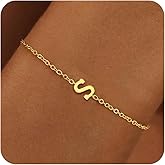 BAYLAY Gold Initial Bracelet for Women Trendy Jewelry, 18K Gold Plated Letter Bracelet Dainty Gold Bracelet Initial Bracelets for Women Jewelry Gifts