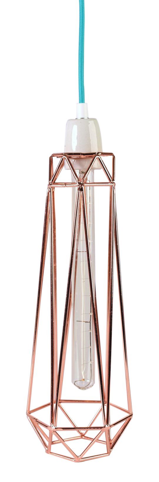 Filament Style French Retro Loft Lamp Diamond Number 2 with Textile Cable, Grey Metal, E27, Orange