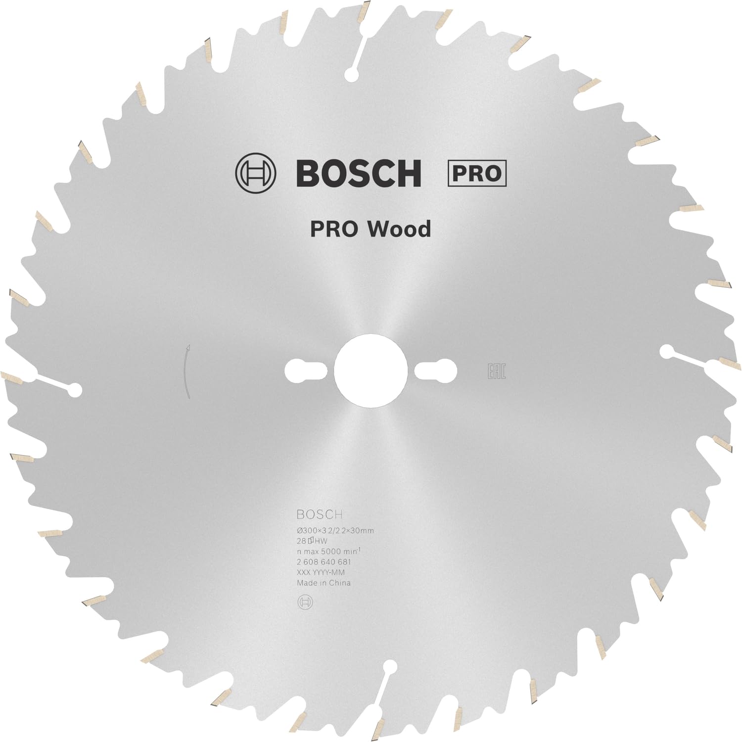 Bosch 1x PRO Wood Circular Saw Blade for Corded Table Saws (for Softwood, Hardwood, Ø mm, Professional Accessory Table Circular Saw)
