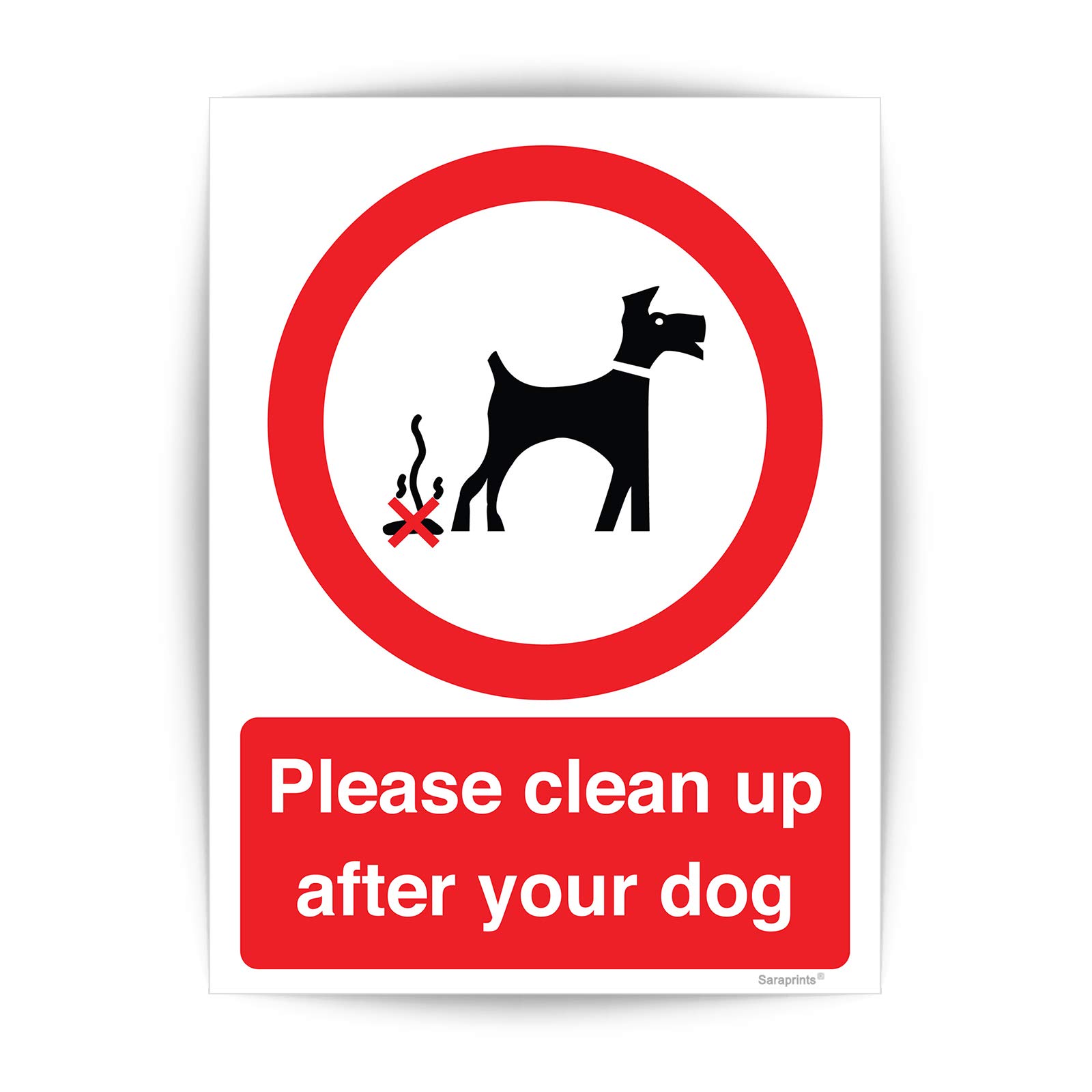 Pack of 5 Dog Fouling Signs (200 x 150 mm) Waterproof Self Adhesive Dog Poo Sign Stickers Sara Prints®