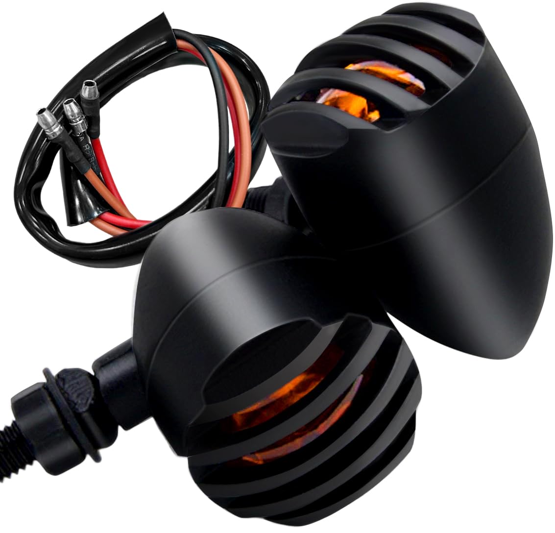 Photo 1 of XINDELL LED Motorcycle Turn Signals - 2 Pack Universal Bullet Blinkers for Harley Davidson, Yamaha R3, Honda Shadow, and Cruisers, 3-Wire Rear Mount Signal Lights Kit for Motorcycles, Bobbers, Bikes