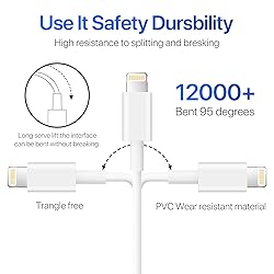 iPhone Charger AUNC 3PACK 6Feed Long Lightning to