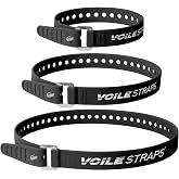 Voile Straps&reg; 3 Pack &ndash; Aluminum Buckle | 3-Pack of Heavy-Duty UV-Resistant Polyurethane Straps | 15", 20", and 25" | Outdoor, Bikepacking, Repairs &ndash; Made in USA (Black)