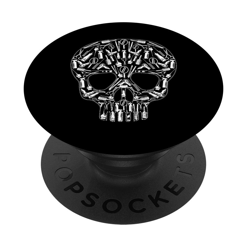 Barber Shop Skull PopSockets PopGrip: Swappable Grip for Phones & Tablets