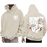 Wedsadl Graphic Streetwear Hoodies For Men Vintage Hoodie Inspirational Sweatshirts Positive Letter Print Cotton Pullover