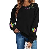 Wakefulness Youth Women Graphic Sweatshirts Long Sleeve Fat Tuesday Crewneck Pullover Tee Top