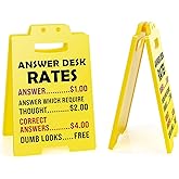 Funny Team Office Gifts,Answer Rates Funny Desk Sign, Desk Accessories for Work,Gag Fun Gift for Coworker Teammate Employee Boss, Office Cubicle Decor