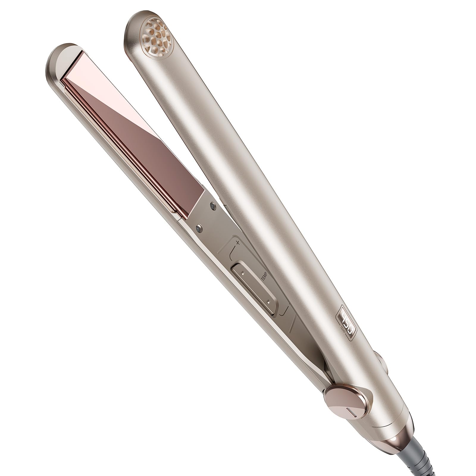 TYMO Flat Iron Hair Straightener - Titanium Hair Straighteners for Women, 1 Inch Professional Travel Flat Iron, Portable Straightener and Curlers with 10s Heat Up, 32 Temp, Dual Voltage & LED Display Image