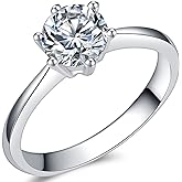 Jude Jewelers Size 3-13 1.0 Carat Classical Stainless Steel Solitaire Wedding Engagement Proposal Statement Ring