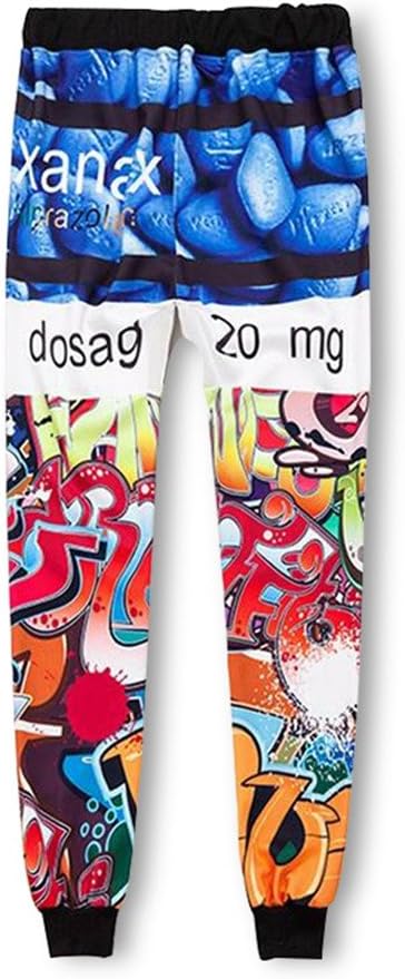 Casual Pants UnisexFitness Sweatpants Cartoon Letters 3D Print Sweat Hip Hop Joggers Trousers