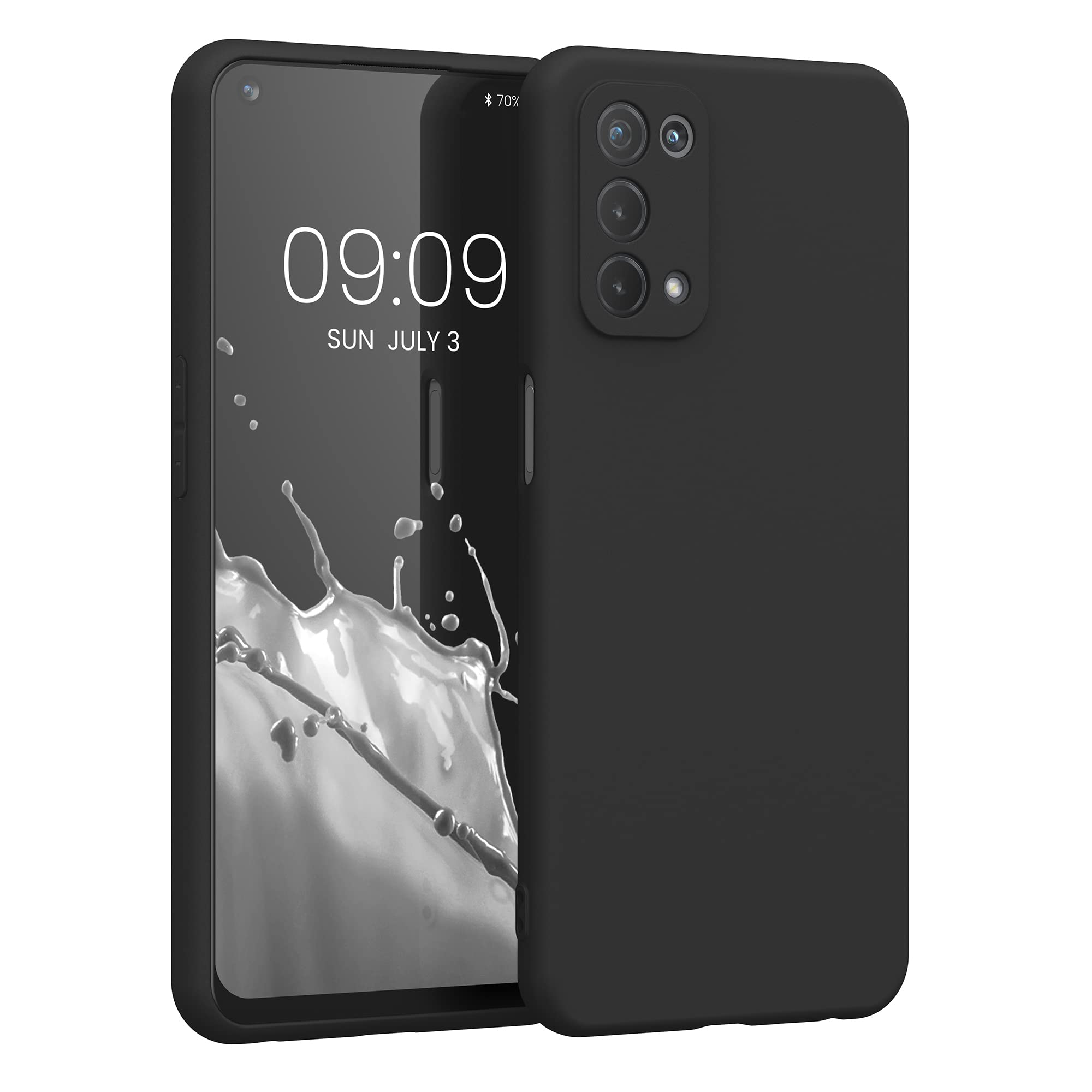 kwmobile Case for Oppo A74 (5G) / A54 (5G) Case - Protective Slim TPU Phone Cover - Soft Matte Finish - Black Matte